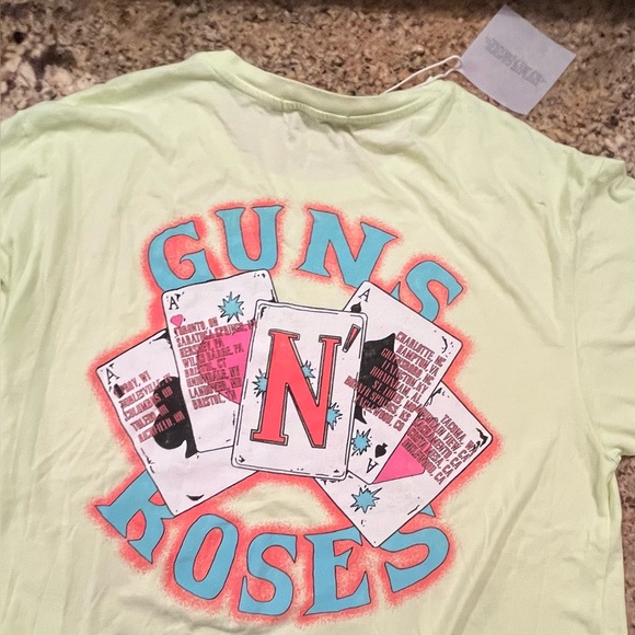NWOT Daydreamer Guns N' Roses Cards Boyfriend Tee Shirt - Picture 14 of 16